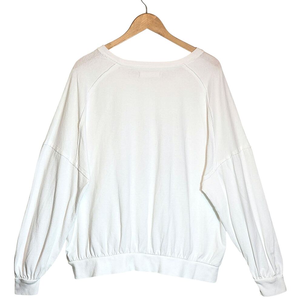 Free People We The Free Cotton Relaxed Fit Long Sleeve Top White S Oversized - Picture 8 of 13